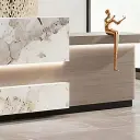 Marble Grain Step Reception Desk - Maoters thumbnail 7