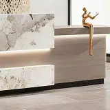 Marble Grain Step Reception Desk - Maoters thumbnail 7