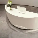 Minimalist Curved Wave Reception Desk - Maoters thumbnail 13