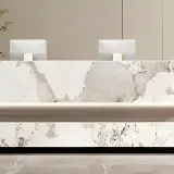 Marble Grain Step Reception Desk - Maoters thumbnail 8