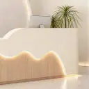 Wood Wavy Contour Front Desk - Maoters thumbnail 11