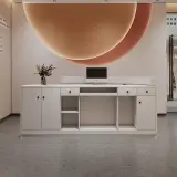 Curved Gold Trim LED Reception Desk - Maoters thumbnail 3