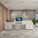 Lobby Marble-Look Wood Reception Desk - Maoters thumbnail 5
