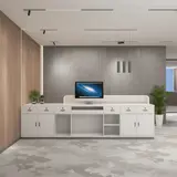 Lobby Marble-Look Wood Reception Desk - Maoters thumbnail 5