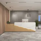 Lobby Marble-Look Wood Reception Desk - Maoters thumbnail 2