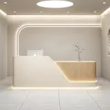 Wood Rounded Front Desk - Maoters thumbnail 1