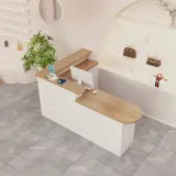 L-Shaped Dual Rounded Reception Desk - Maoters thumbnail 3