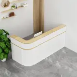 Single Curved L-Shaped Reception Desk - Maoters thumbnail 3