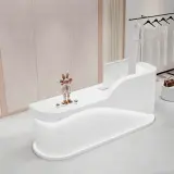 L-shaped Corner Cashier Reception Desk In The Shop thumbnail 3