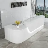 Small Curved Front Desk For Salon & Office Space thumbnail 2