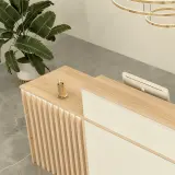 L-Shaped Reception Desk with Fluted Panel - Maoters thumbnail 7