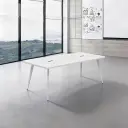 Office Area Modern White Conference Table - Maoters thumbnail 1