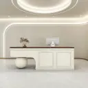 Curved Reception Desk with Sphere Base - Maoters thumbnail 1