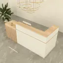 L-Shaped Reception Desk with Fluted Panel - Maoters thumbnail 2