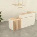 L-Shaped Reception Desk with Fluted Panel - Maoters thumbnail 3