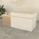 L-Shaped Reception Desk with Fluted Panel - Maoters thumbnail 1