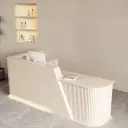 Minimal Desk with Vertical Slats - Maoters thumbnail 1