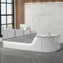 Modern Split Curve Office Front Desk - Maoters thumbnail 1