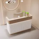 Light Wood Rounded Corner Service Counter - Maoters thumbnail 2