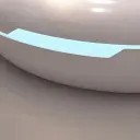 Fiberglass Reception Desk with LED Lights & Baking Paint thumbnail 6