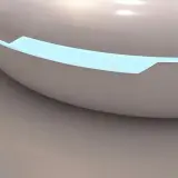 Fiberglass Reception Desk with LED Lights & Baking Paint thumbnail 6