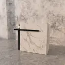Curved Edge Marble Look Reception Desk - Maoters thumbnail 2