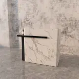 Curved Edge Marble Look Reception Desk - Maoters thumbnail 2
