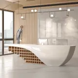 Sculptural Reception Desk with Soft Curve - Maoters thumbnail 3