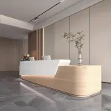 Modern Geometric Illuminated Front Reception Desk - Maoters thumbnail 3