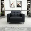 Executive Minimalist Black Reception Sofa - Maoters thumbnail 1