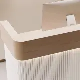 Light Wood Rounded Corner Service Counter - Maoters thumbnail 7