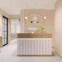 Light Wood Rounded Corner Service Counter - Maoters thumbnail 1