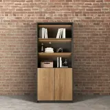 Wooden Office Cabinet with Partition Shelves thumbnail 1
