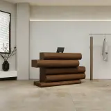 Stacked Timber Reception Desk for Boutiques - Maoters thumbnail 3