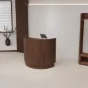 Semicircular Walnut Front Desk with Checkout Function thumbnail 3