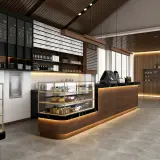 Modern Café Wood Reception Desk - Maoters thumbnail 3