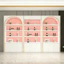 Arched Makeup Display Cabinet with Shelving Unit thumbnail 3