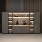 Dark Tone Workspace Display Office Cabinet - Maoters thumbnail 2