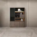 Minimal Office LED Glass Filing Cabinet - Maoters thumbnail 1