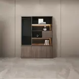 Minimal Office LED Glass Filing Cabinet - Maoters thumbnail 1