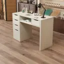 Vintage Cream Marble Nail Desk with Storage thumbnail 1