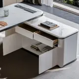 Modern Affordable Luxury L-Shaped Sintered Stone Desk - Maoters thumbnail 7
