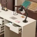 Vintage Cream Marble Nail Desk with Storage thumbnail 7