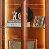 Retro Glass Display Cabinet for Living Room thumbnail 9