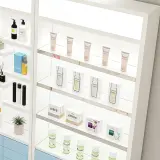 Minimalist Glossy Skincare Display Showcase thumbnail 12