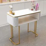 Light Luxury Creamy Nail Table with Multifunctional Minimalist Storage thumbnail 1