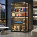 Dustproof Glass Showcase with Lock for Home thumbnail 2
