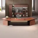 Spacious Office Hexagon LED Executive Desk - Maoters thumbnail 2