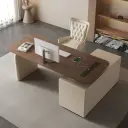 Minimal Home Office Wood Manager Desk - Maoters thumbnail 2
