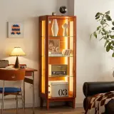 Retro Glass Display Cabinet for Living Room thumbnail 2
